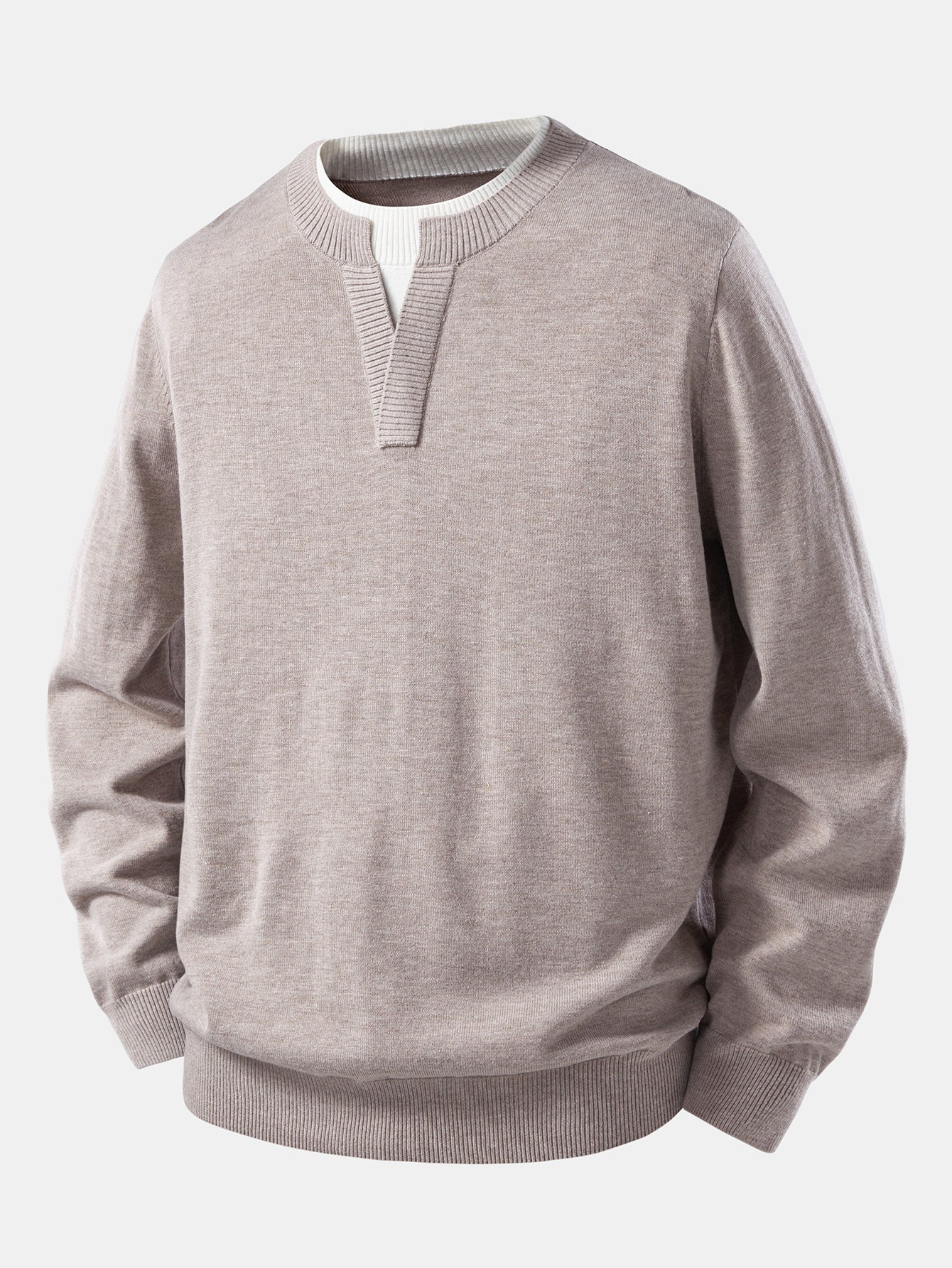 Long Sleeve Dual-Style Split Neck Sweater