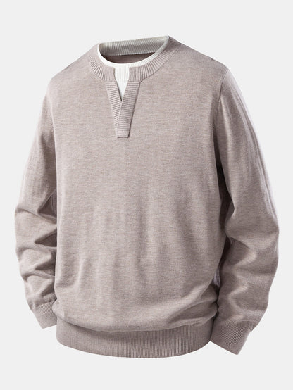 Long Sleeve Dual-Style Split Neck Sweater