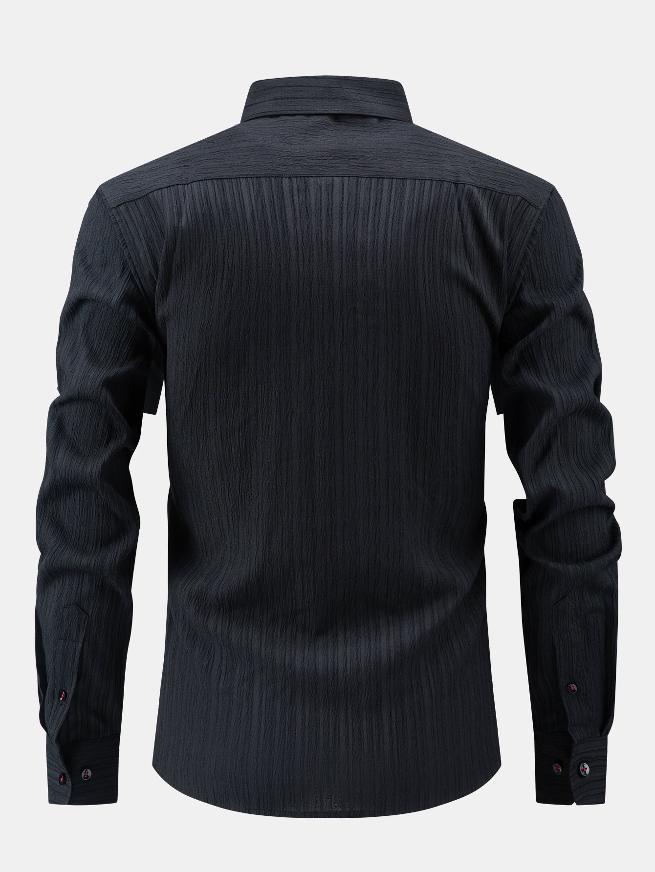 Button-Up Crinkle Shirt with Long Sleeves