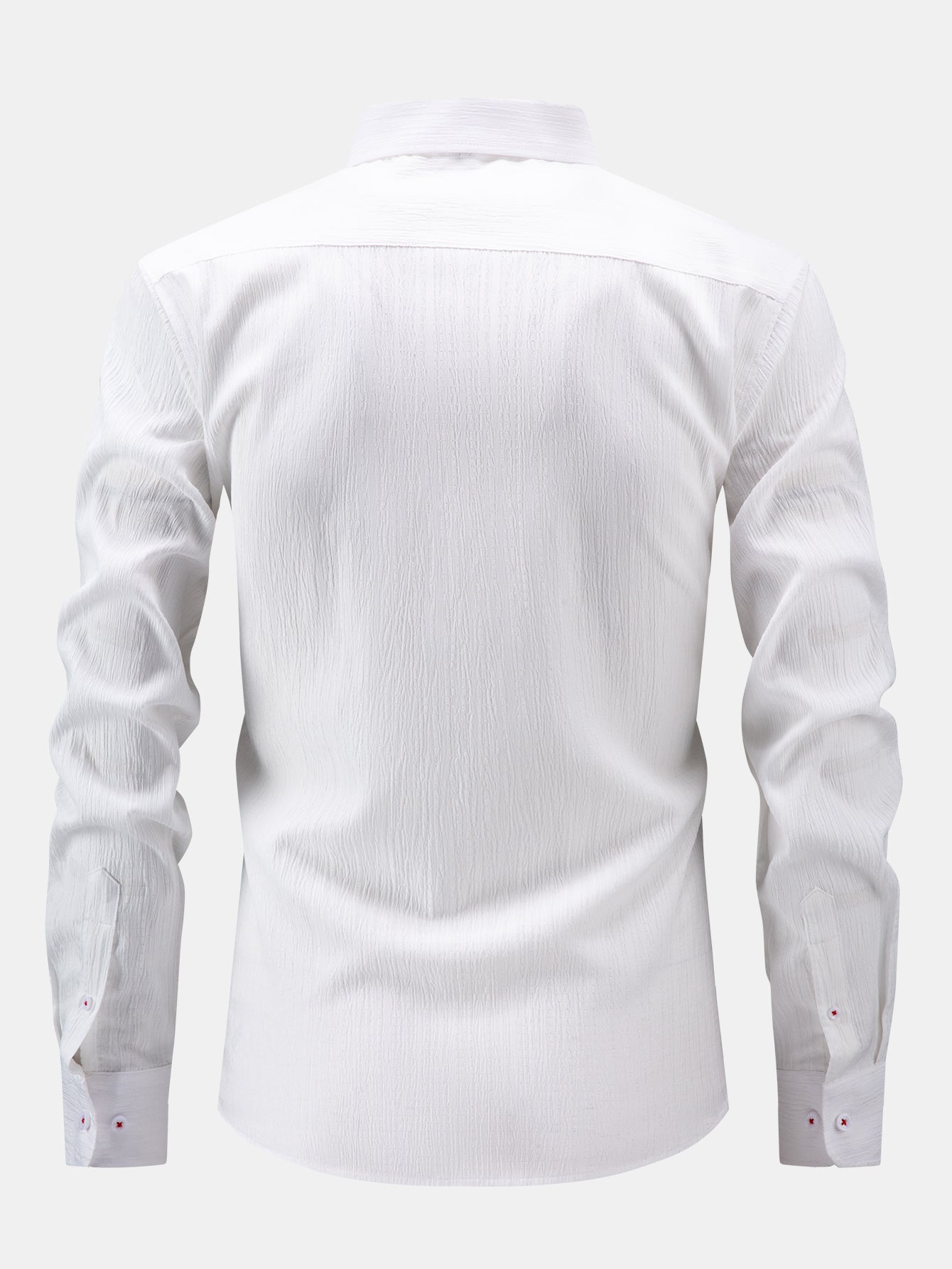 Button-Up Crinkle Shirt with Long Sleeves
