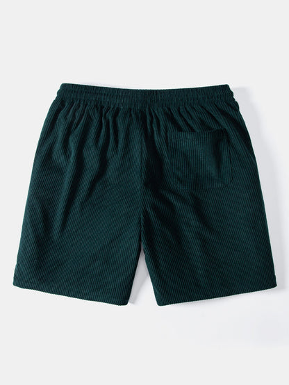 Geometric Jacquard Patchwork Corduroy Shorts with Ethnic Flair