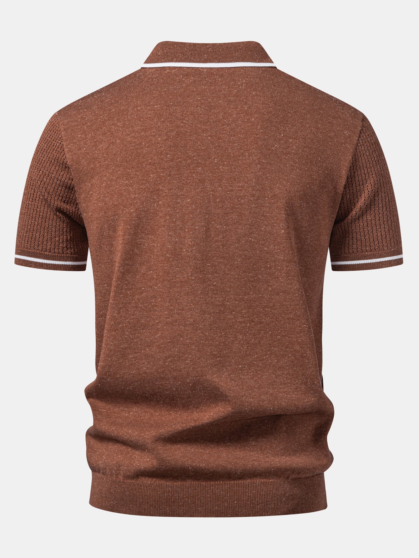 Johnny Collar Knit Polo with Contrast Stripe Trim and Pocket