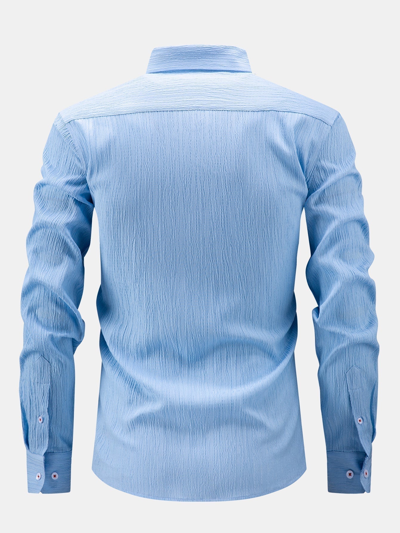 Button-Up Crinkle Shirt with Long Sleeves