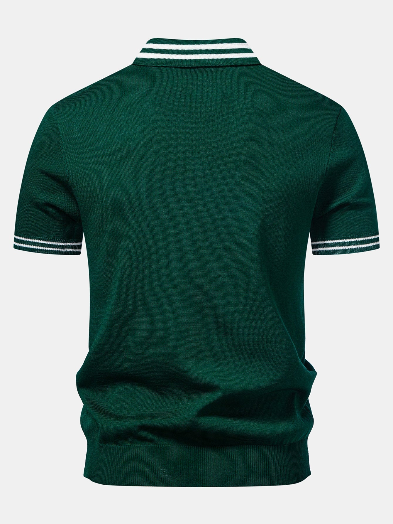 Twisted Jacquard Knit Polo with Contrast Trim