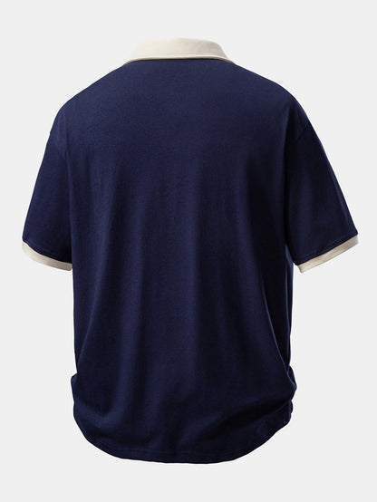 Comfortable Contrast Cotton Polo with Relaxed Fit