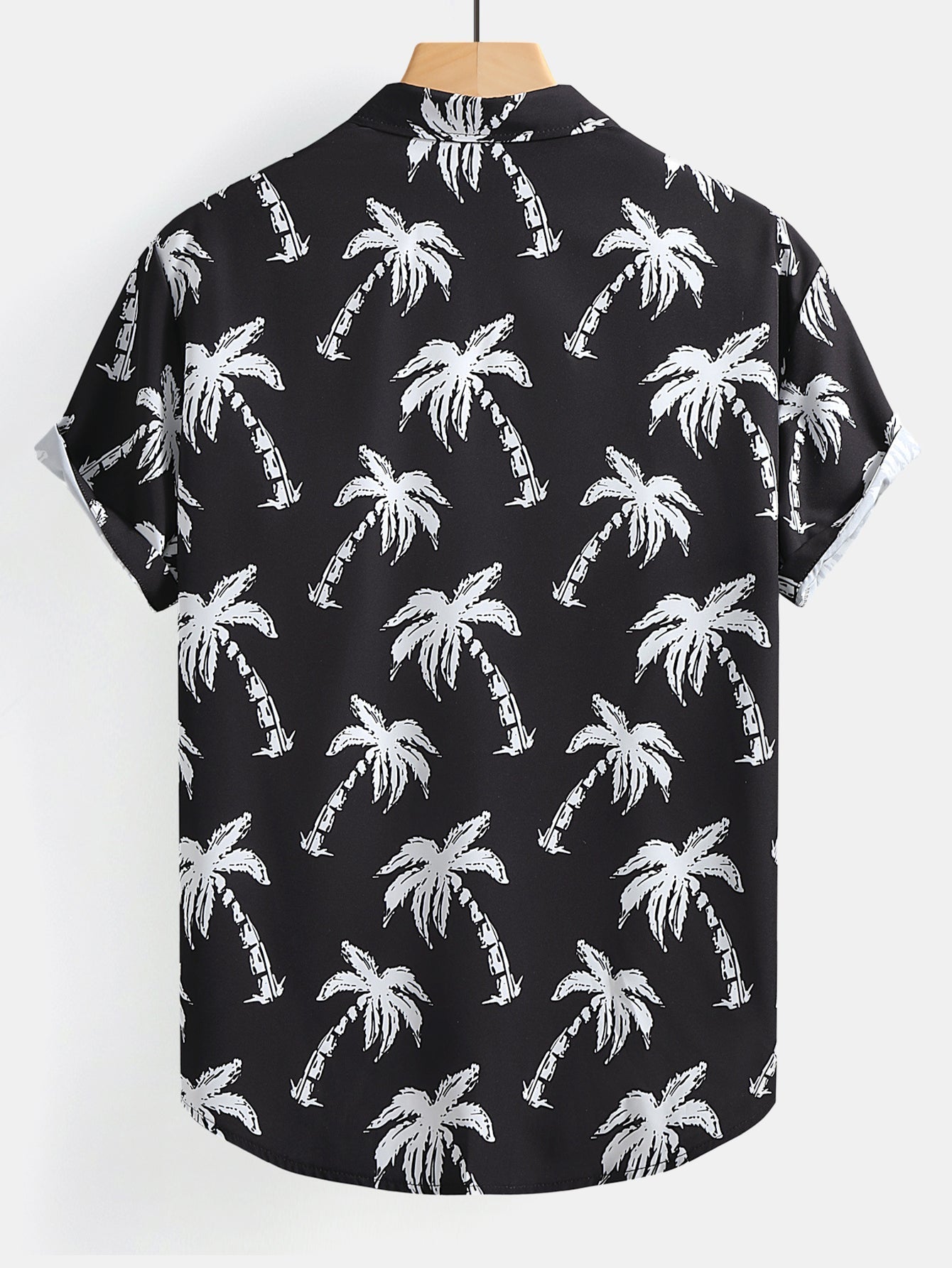 Button-Up Shirt with Palm Tree Print