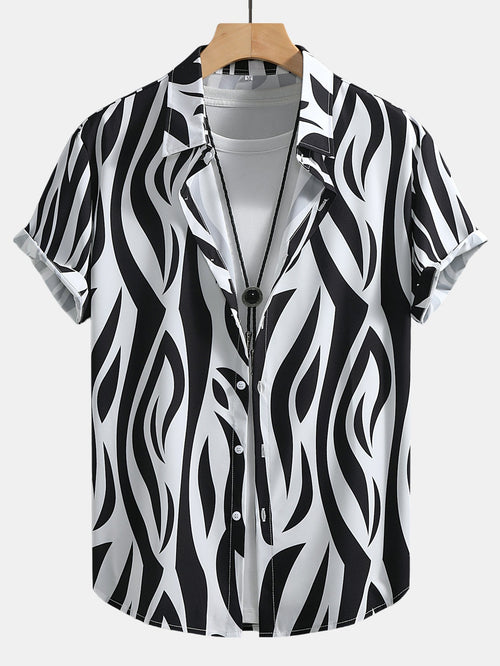 Button-Up Shirt with Abstract Print