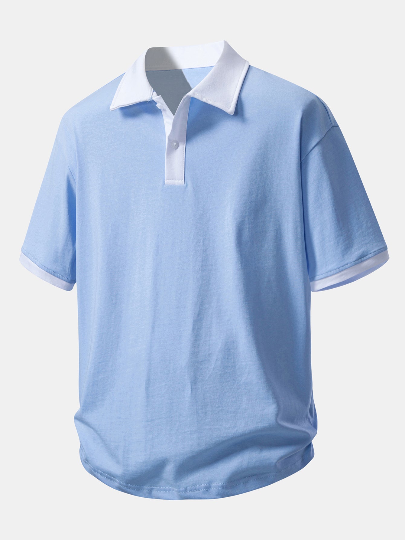 Relaxed Fit Contrast Cotton Polo & 7" Cotton Drawstring Shorts