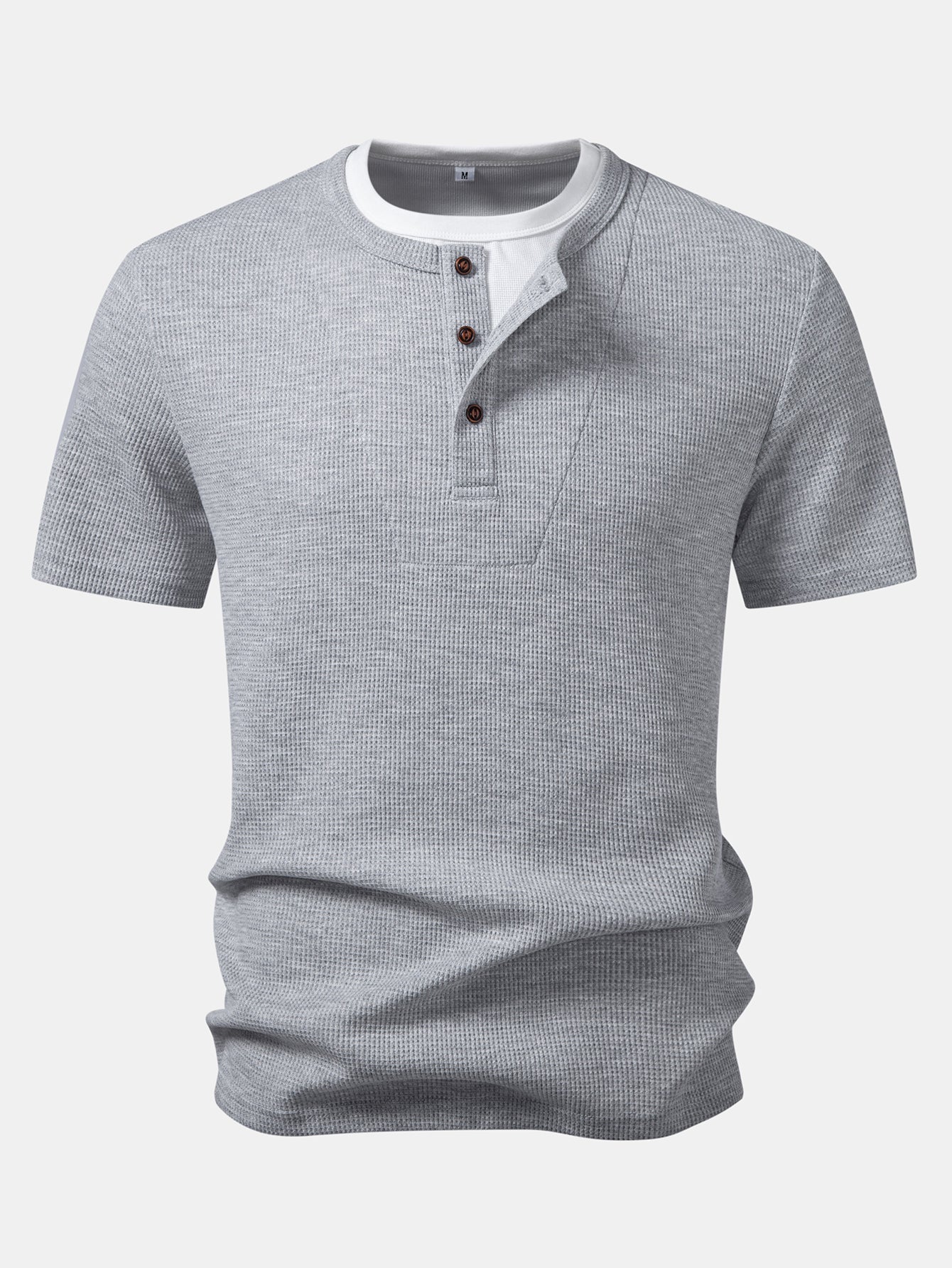 Dual-Function Waffle Henley Top