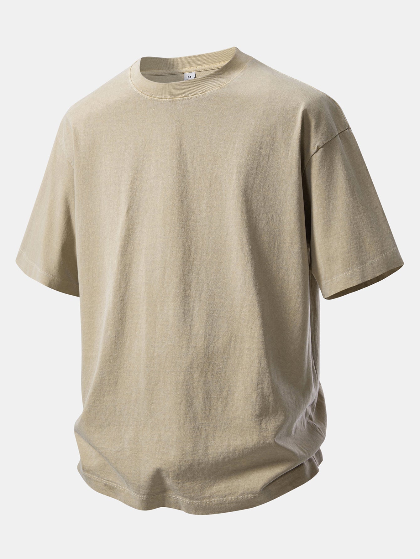 Relaxed Fit Heavyweight Washed Drop Shoulder Tee & Distressed Drawstring Shorts