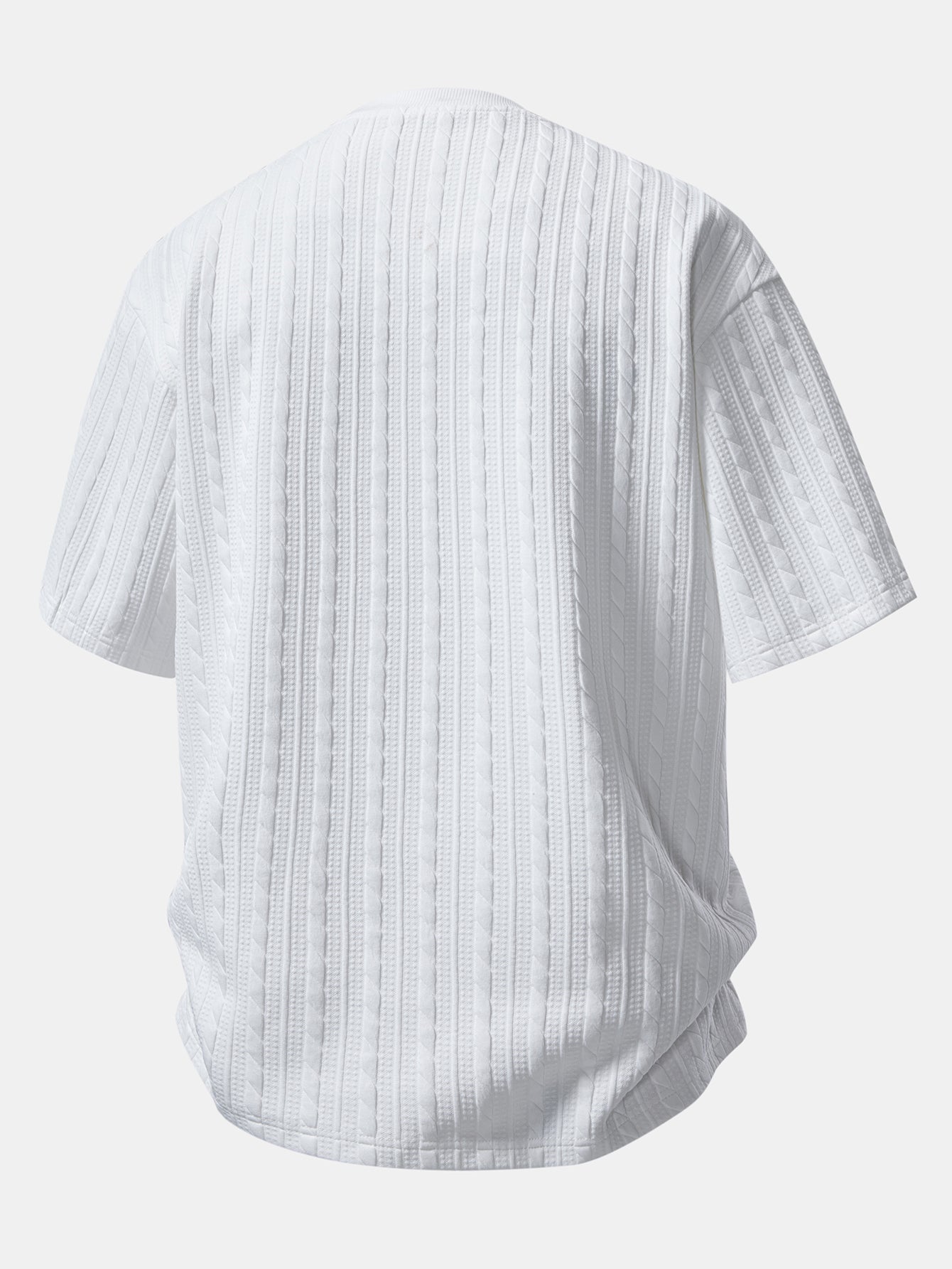 Comfortable Twisted Jacquard T-Shirt and Drawstring Shorts Set