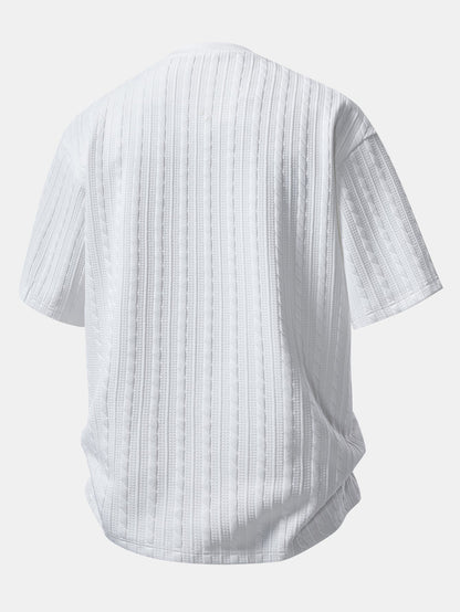 Comfortable Twisted Jacquard Relaxed Fit T-Shirt