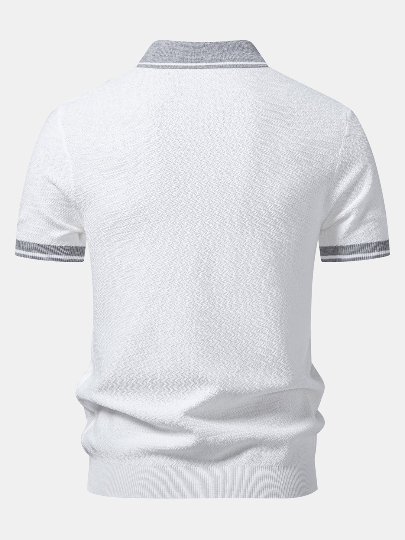 Two-Tone Zipper Knit Polo