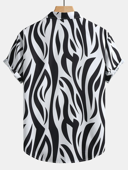Button-Up Shirt with Abstract Print