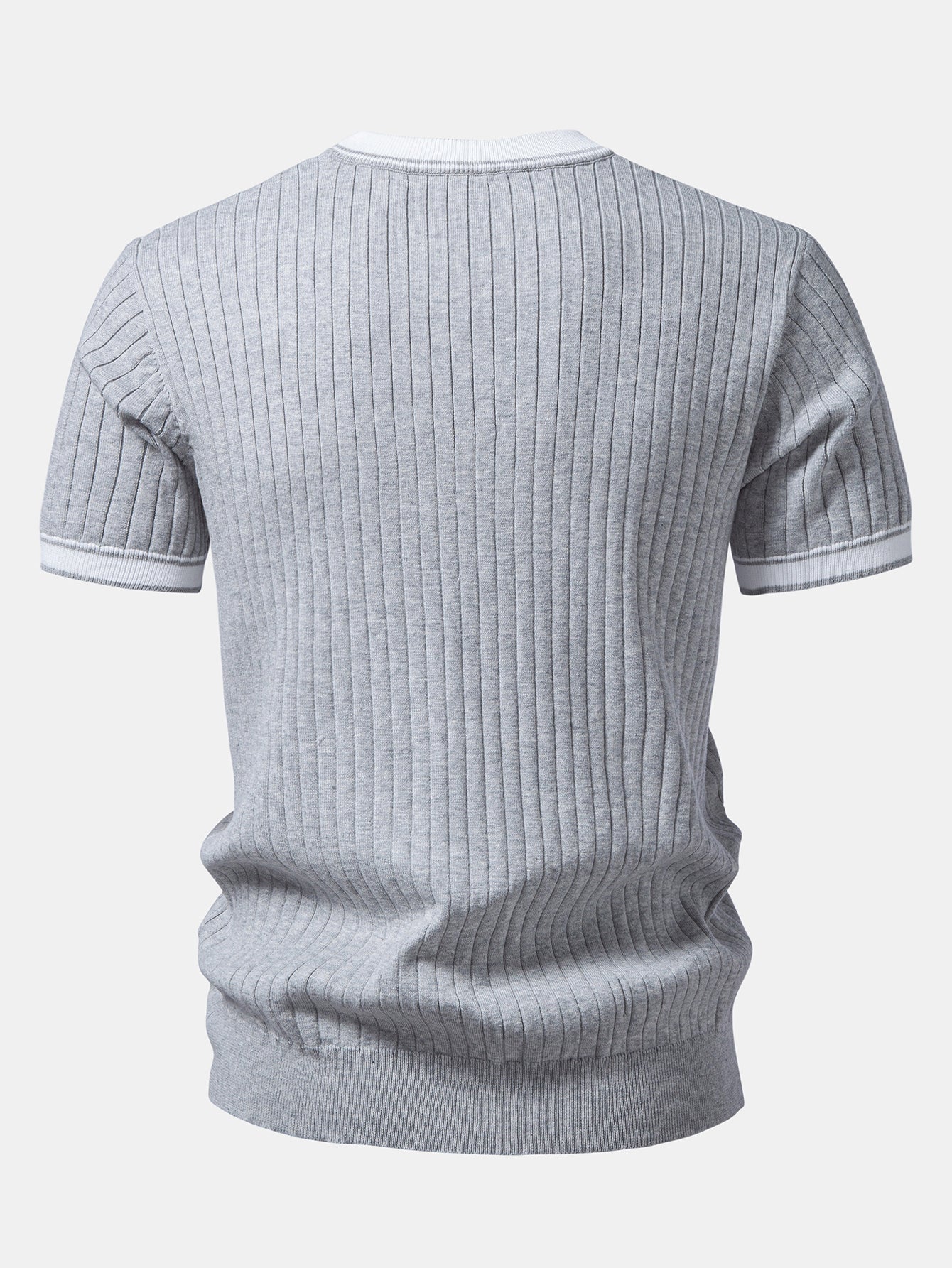 Color-Blocked Crew Neck Knit Tee