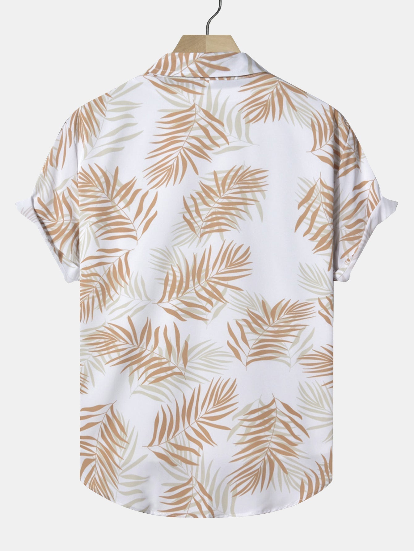 Button-Up Shirt with Leaf Print
