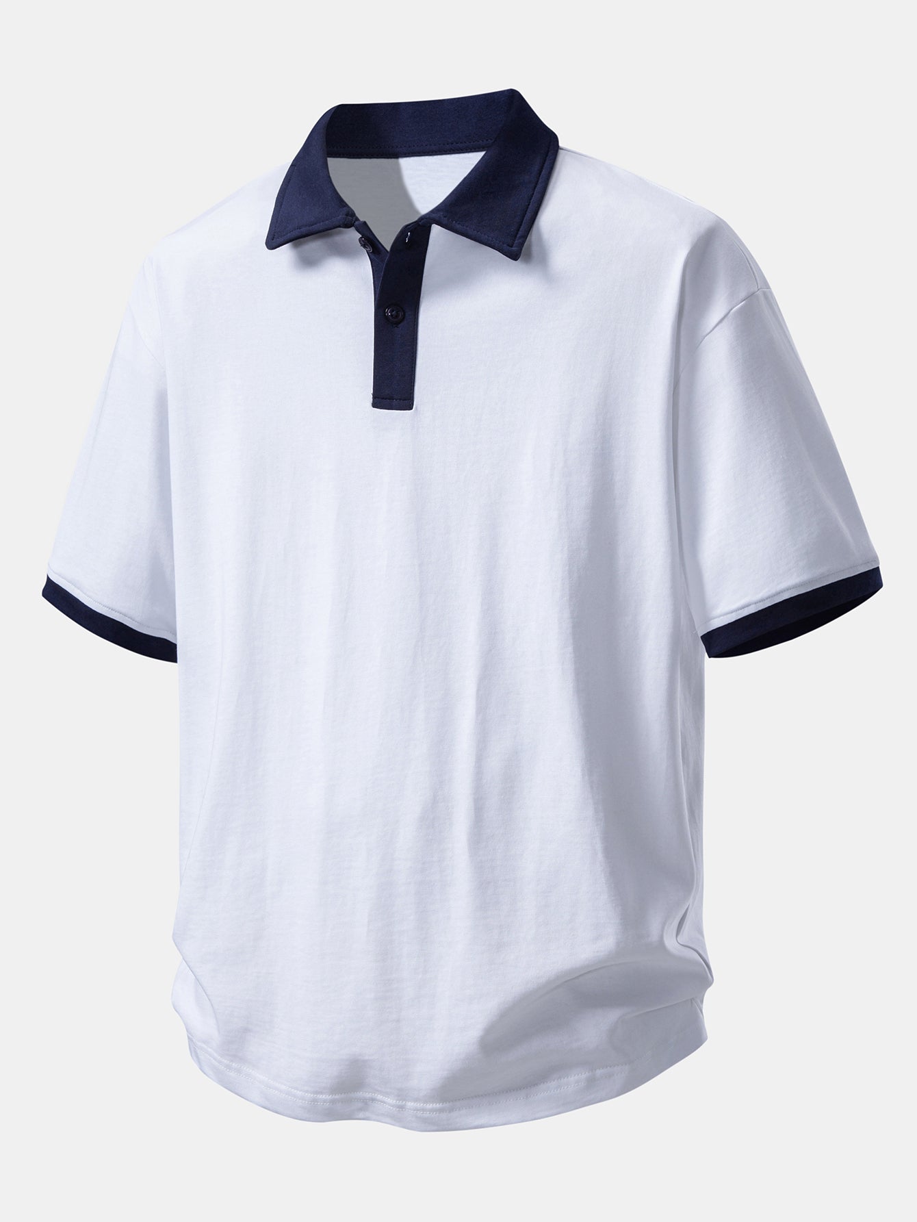 Relaxed Fit Contrast Cotton Polo & 7" Cotton Drawstring Shorts