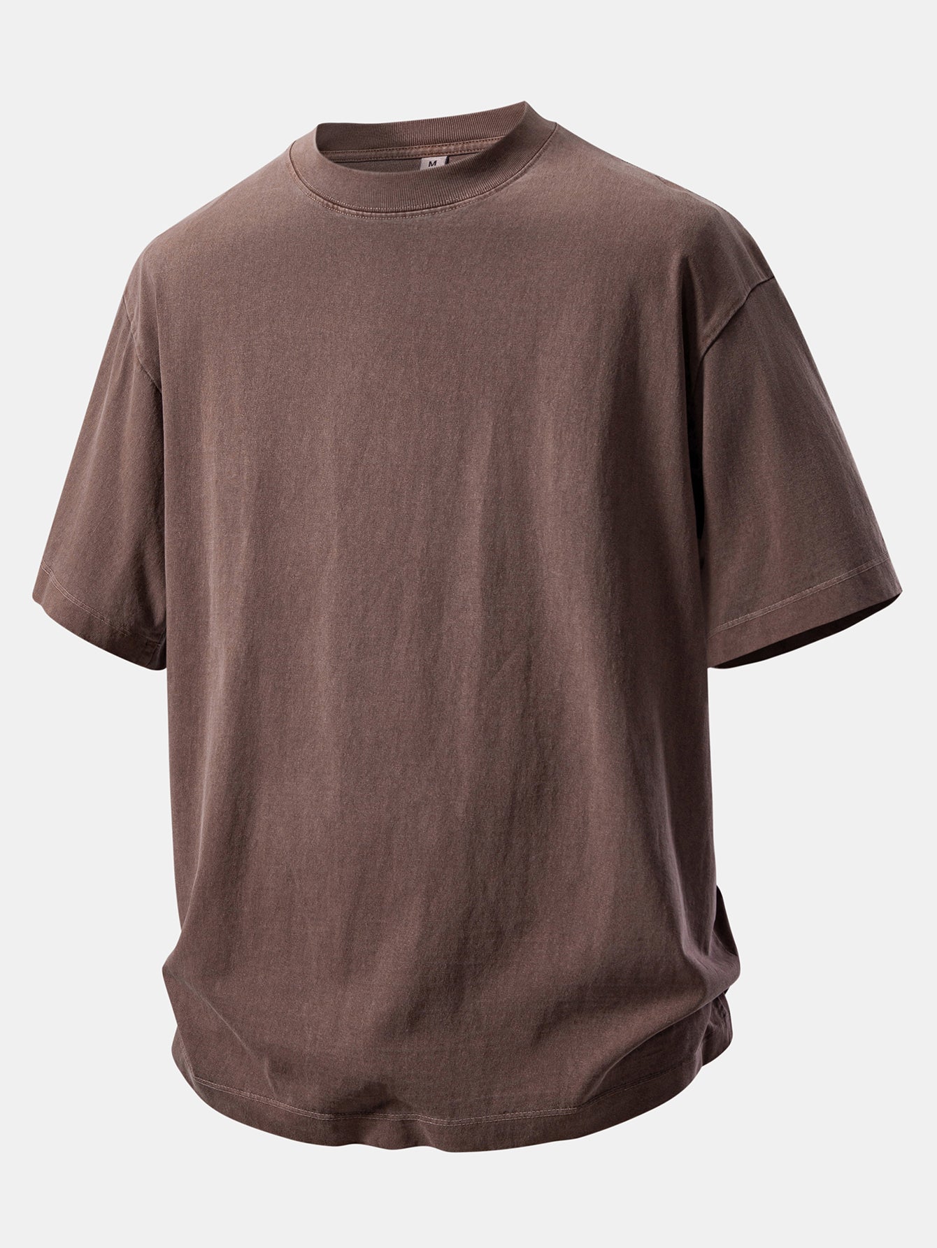 Relaxed Fit Heavyweight Washed Drop Shoulder Tee & Distressed Drawstring Shorts