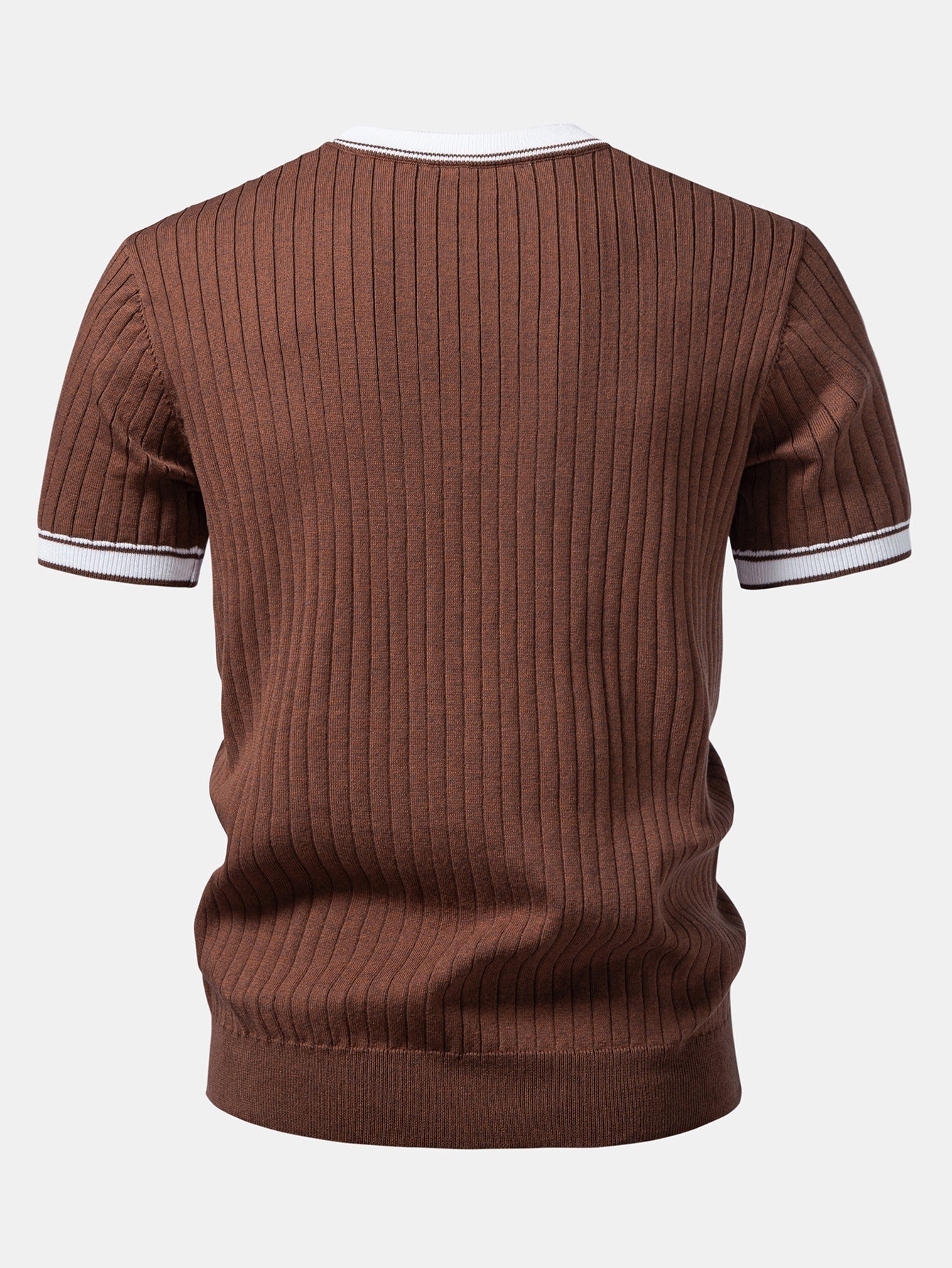 Color-Blocked Crew Neck Knit Tee