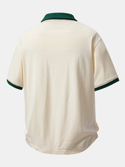 Comfortable Contrast Cotton Polo with Relaxed Fit