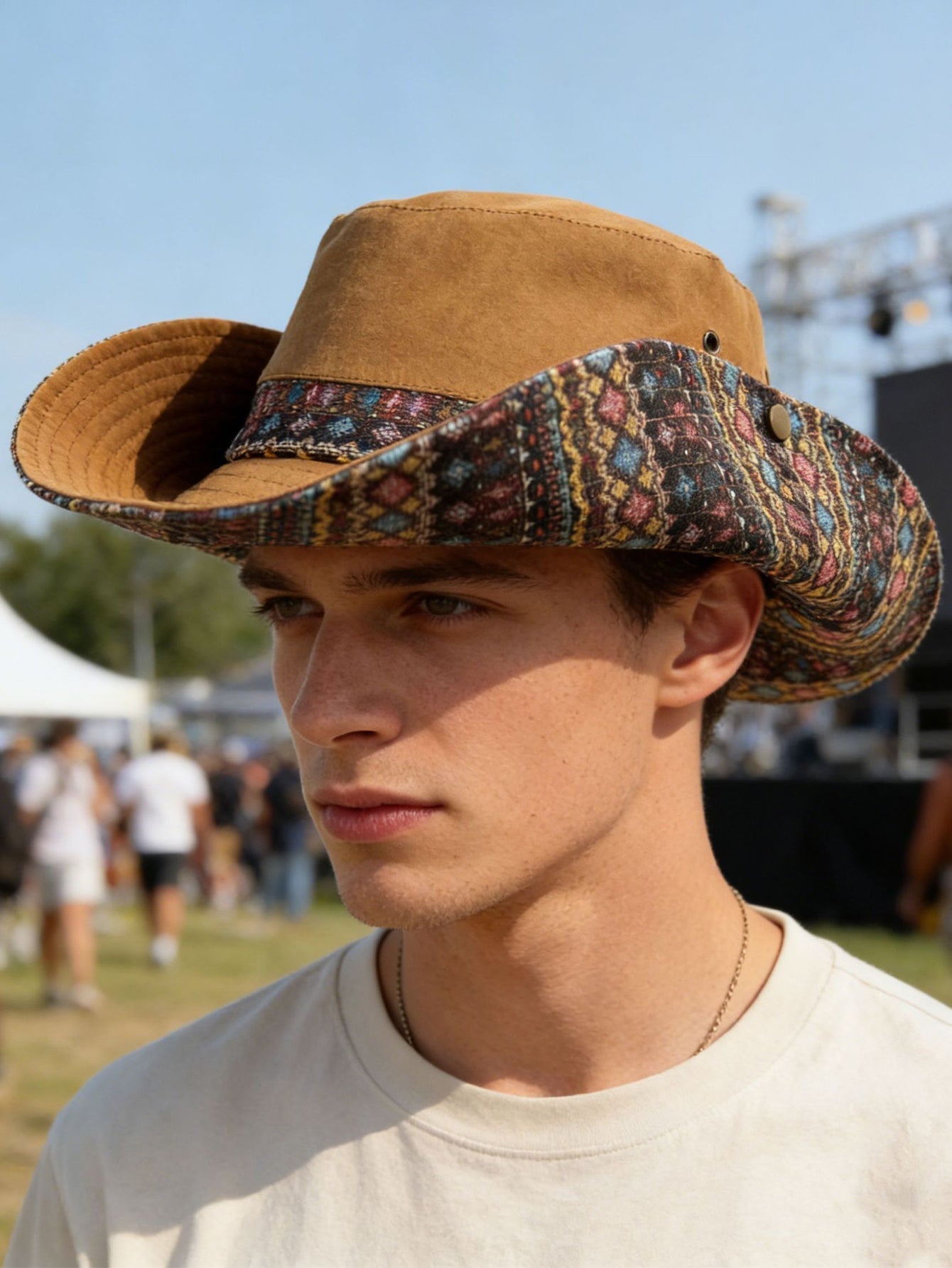 Embroidered Bohemian Sun Hat - Perfect for Music Festivals and Outdoor Adventures