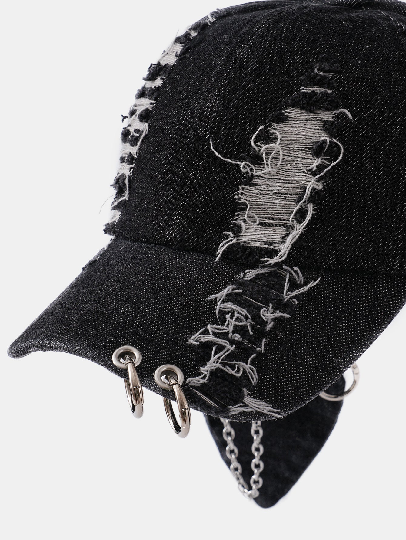 Distressed Rabbit Ear Baseball Cap in Punk Street Hip Hop Style