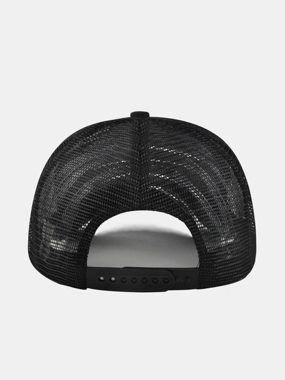 Fish-Inspired Logo Truck Hat with Breathable Mesh Back