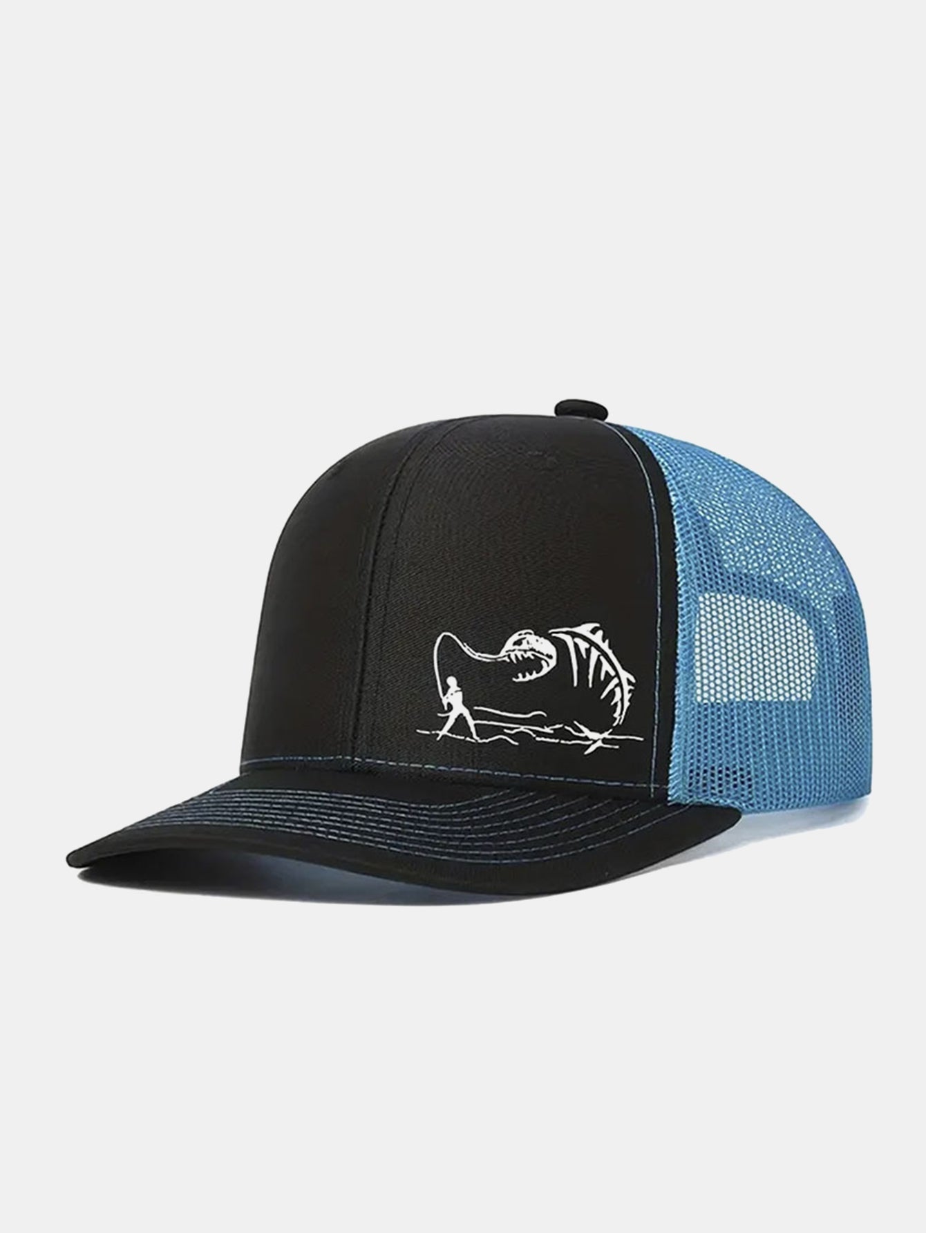 Outdoor-Ready Printed Fishing Mesh Baseball Cap for Camping and Vacations
