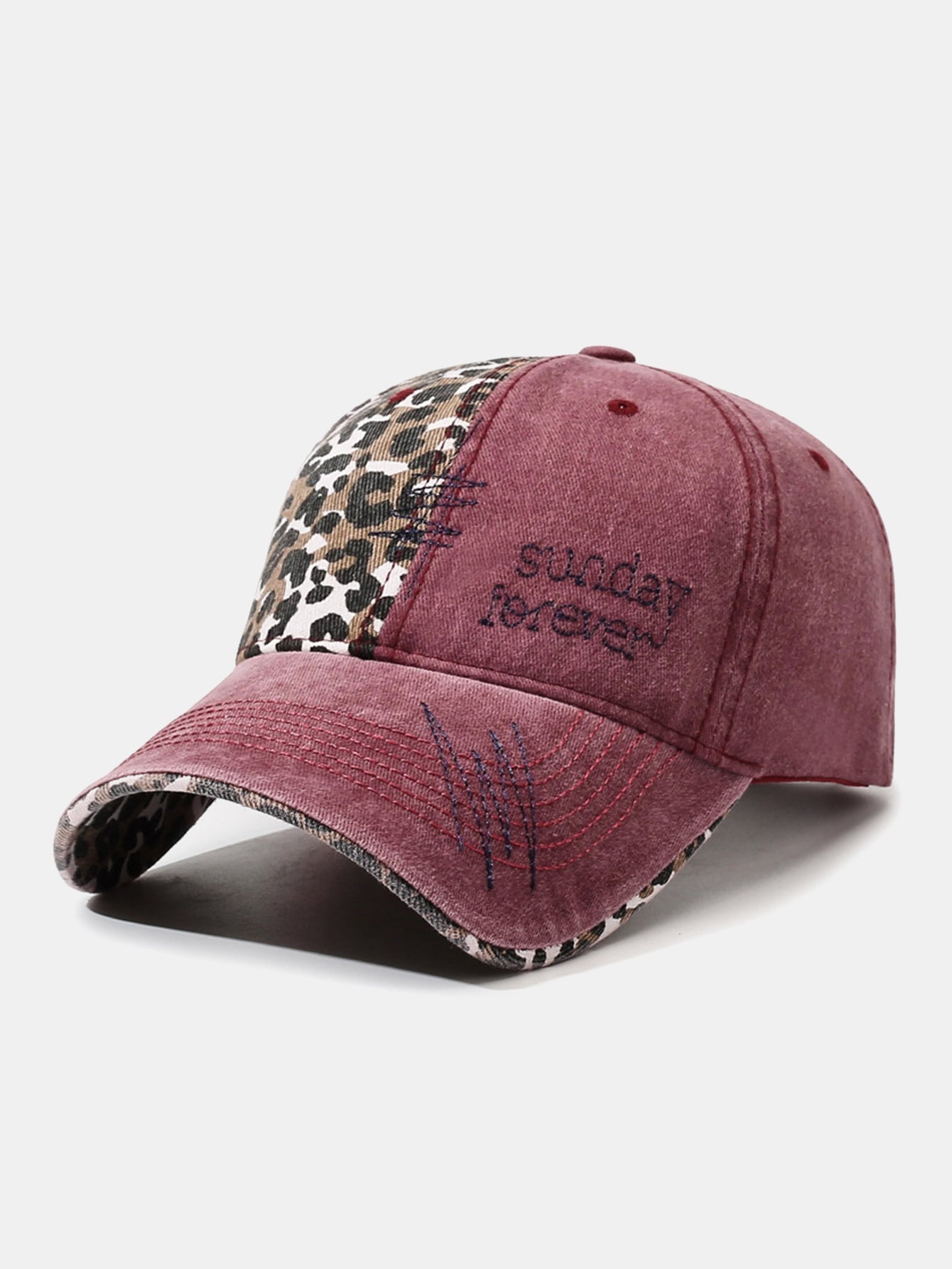 Vintage American Leopard Print Embroidered Baseball Cap