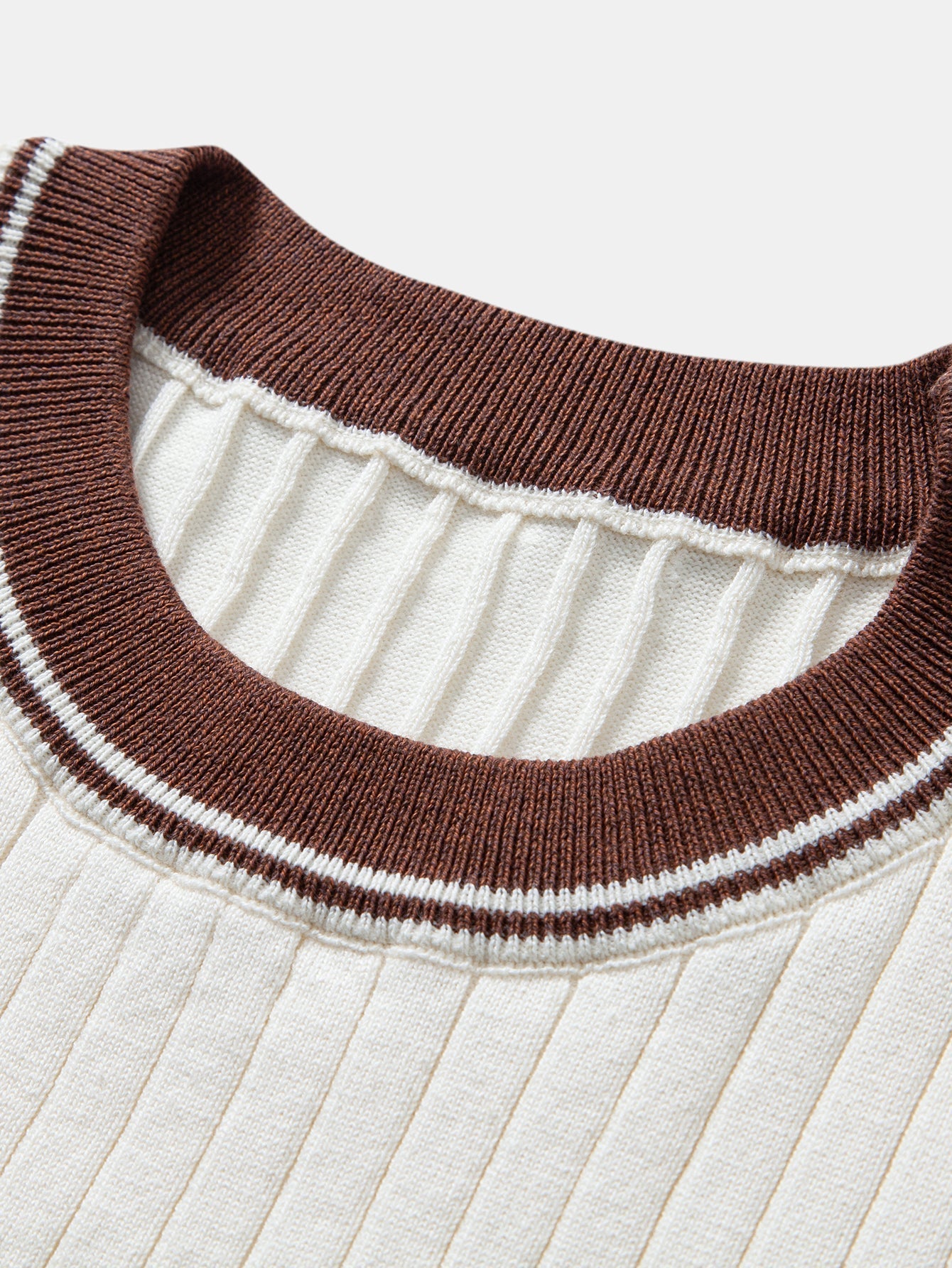 Contrast Trim Crew Neck Knit Tee & Slim Fit Tapered Pants