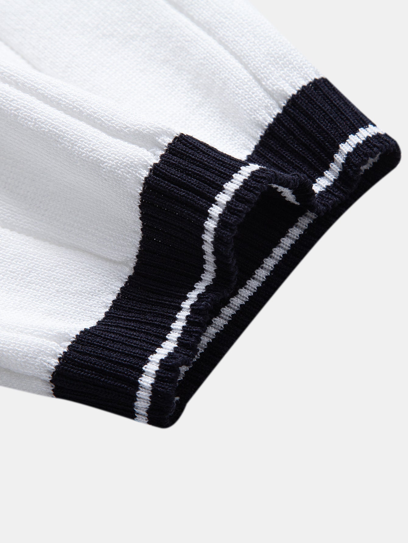 Ribbed Knit Polo with Contrast Trim and Johnny Collar