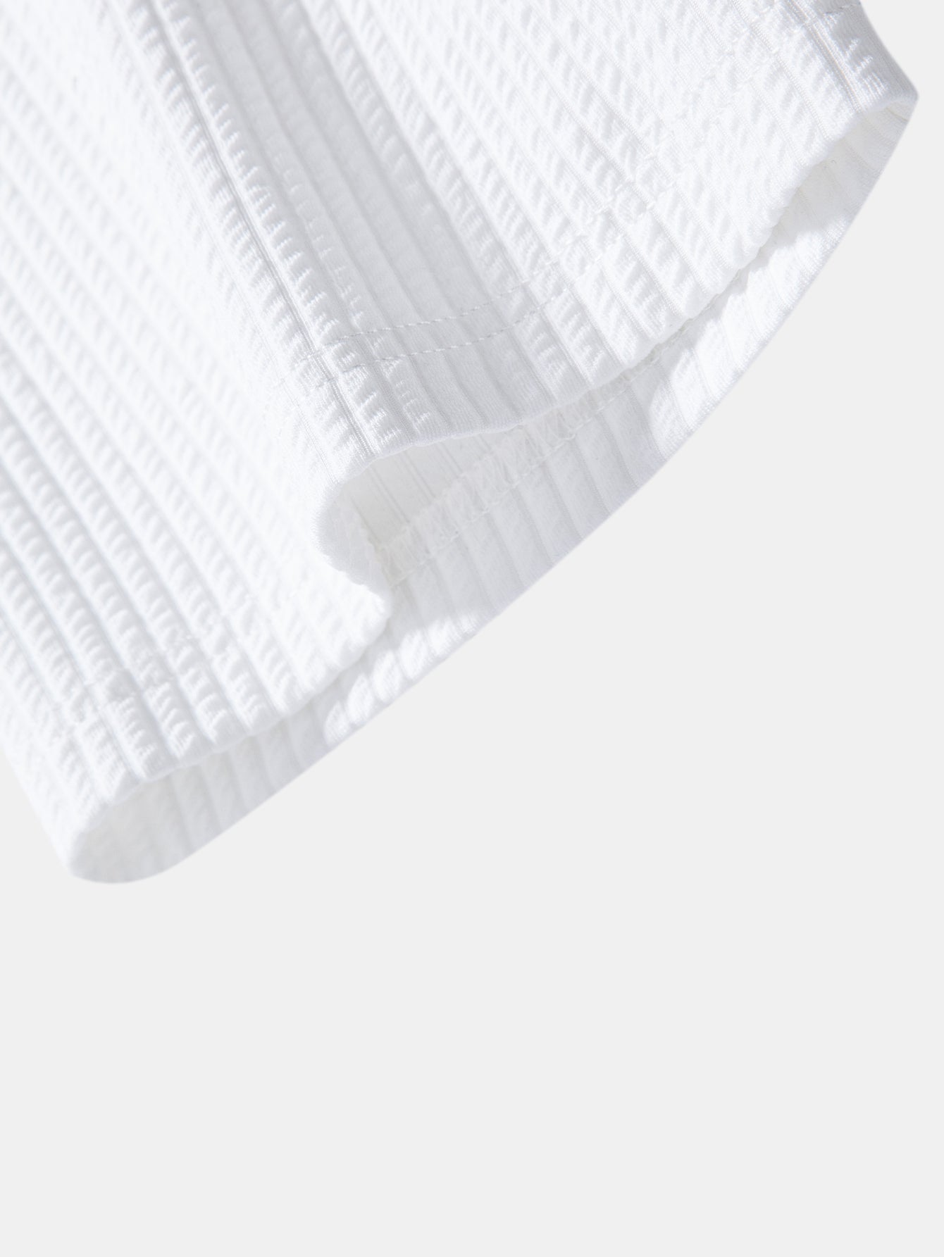 Ribbed Button-Up Shirt with Contrast Details & Straight-Leg Ribbed Trousers
