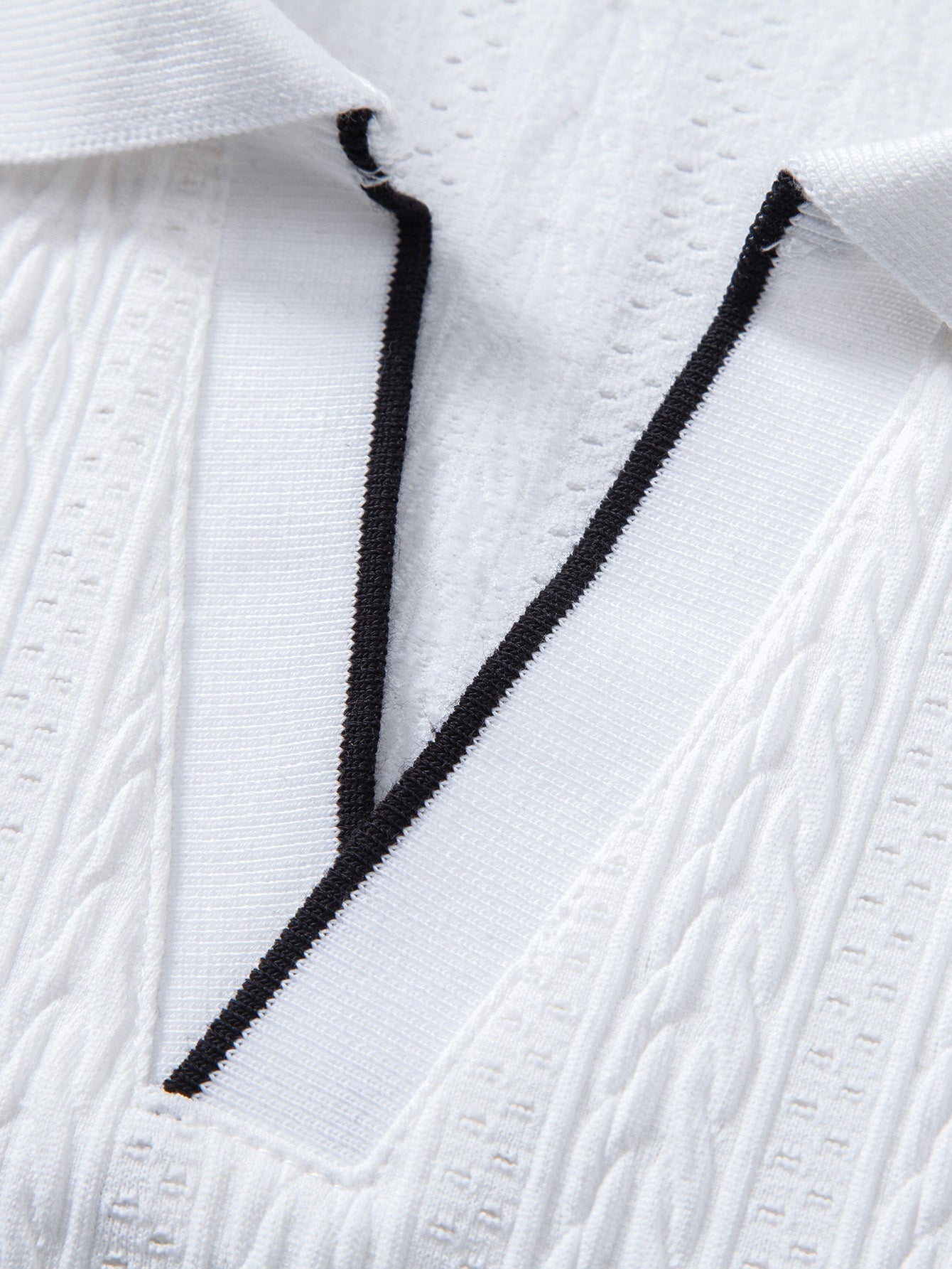 Geometric Jacquard Polo with Johnny Collar