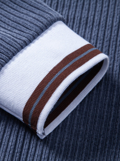 Johnny Collar Sweatshirt with Contrast Trim