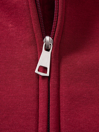 Heart Pattern Zip-Up Hoodie