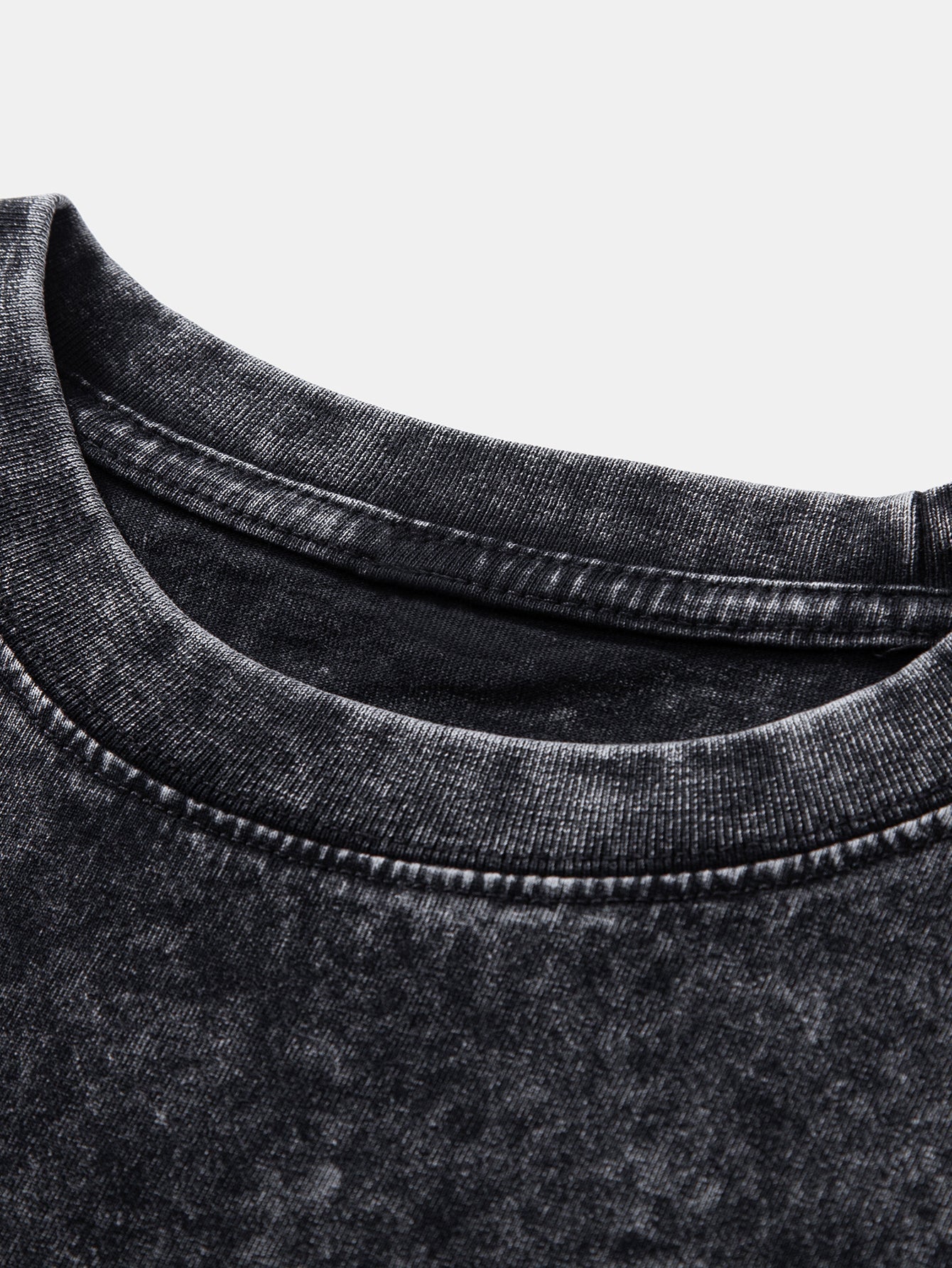 Casual Long Sleeve Washed Distressed Tee