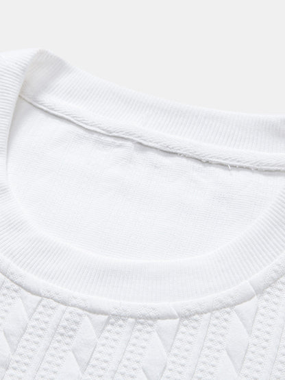 Comfortable Twisted Jacquard Relaxed Fit T-Shirt