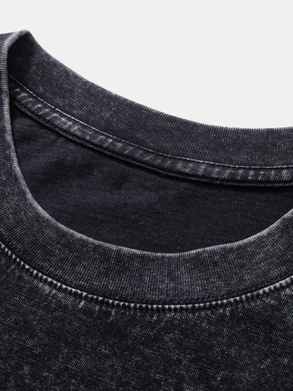Casual Oversized Distressed Drop Shoulder T-Shirt