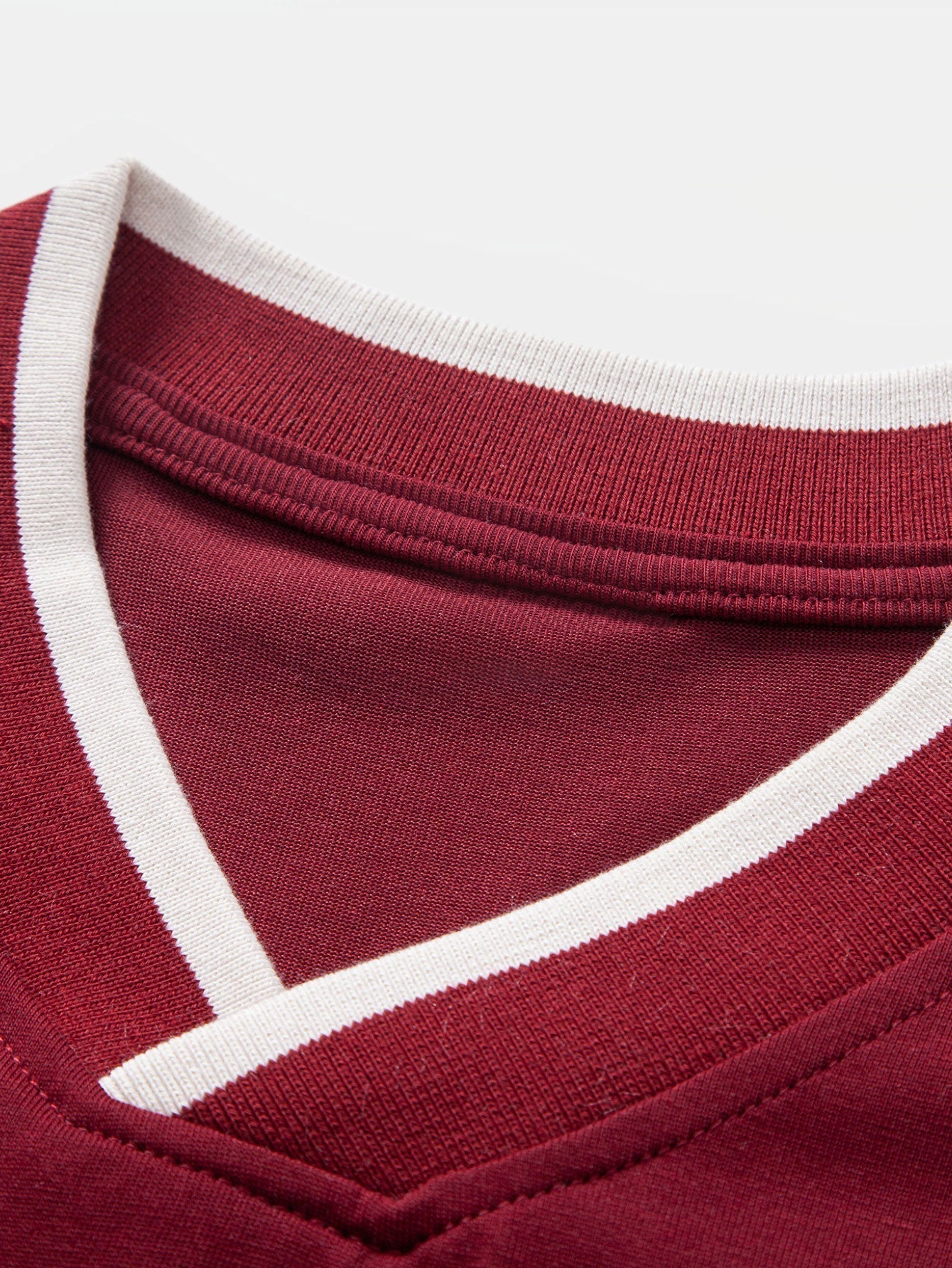 V-Neck Raglan T-Shirt with Contrast Piping