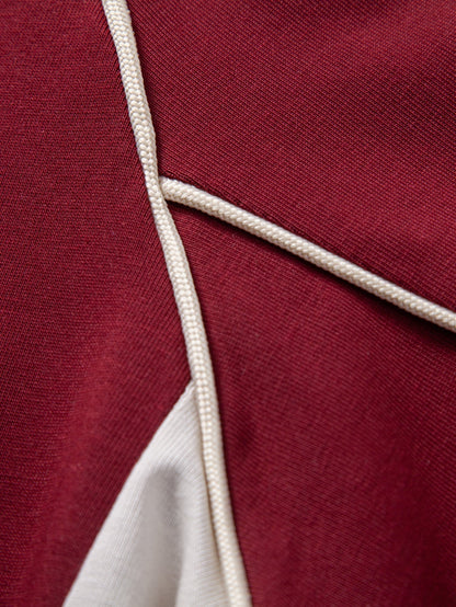 V-Neck Raglan T-Shirt with Contrast Piping