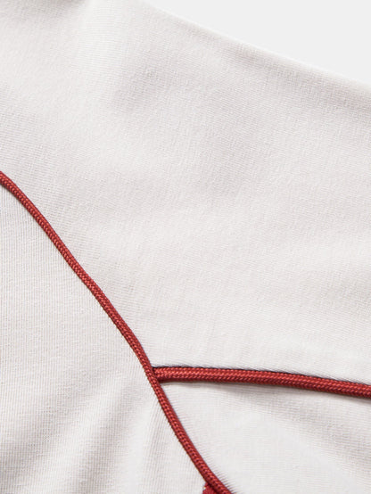 V-Neck Raglan T-Shirt with Contrast Piping