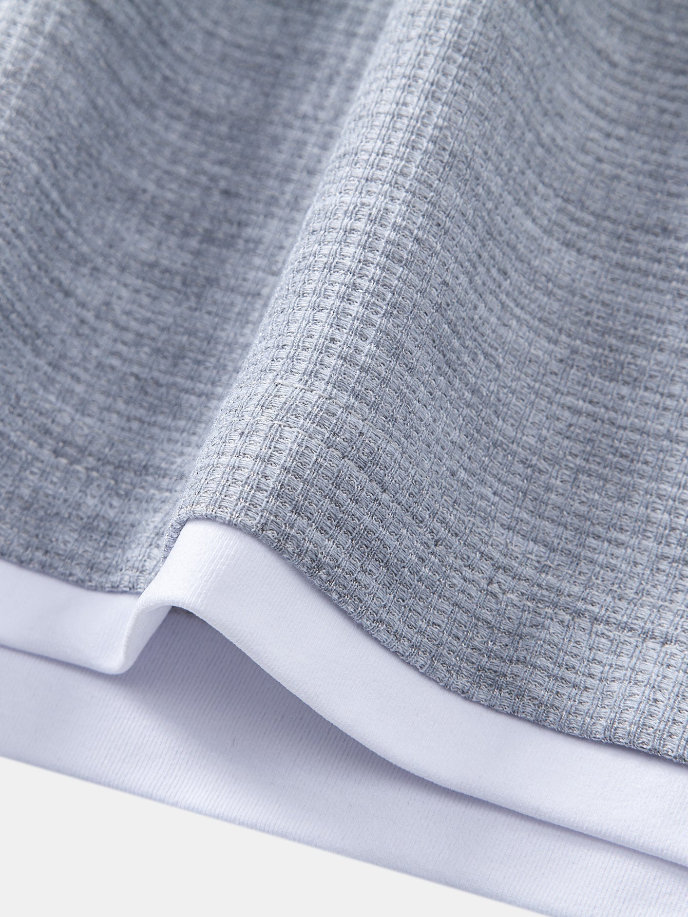 Comfortable 2-in-1 Waffle Knit Crew Neck T-Shirt
