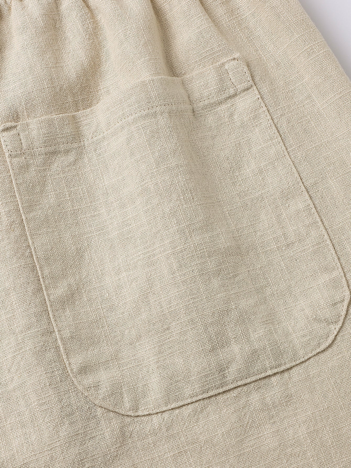 Drawstring Shorts in Linen-Cotton Blend