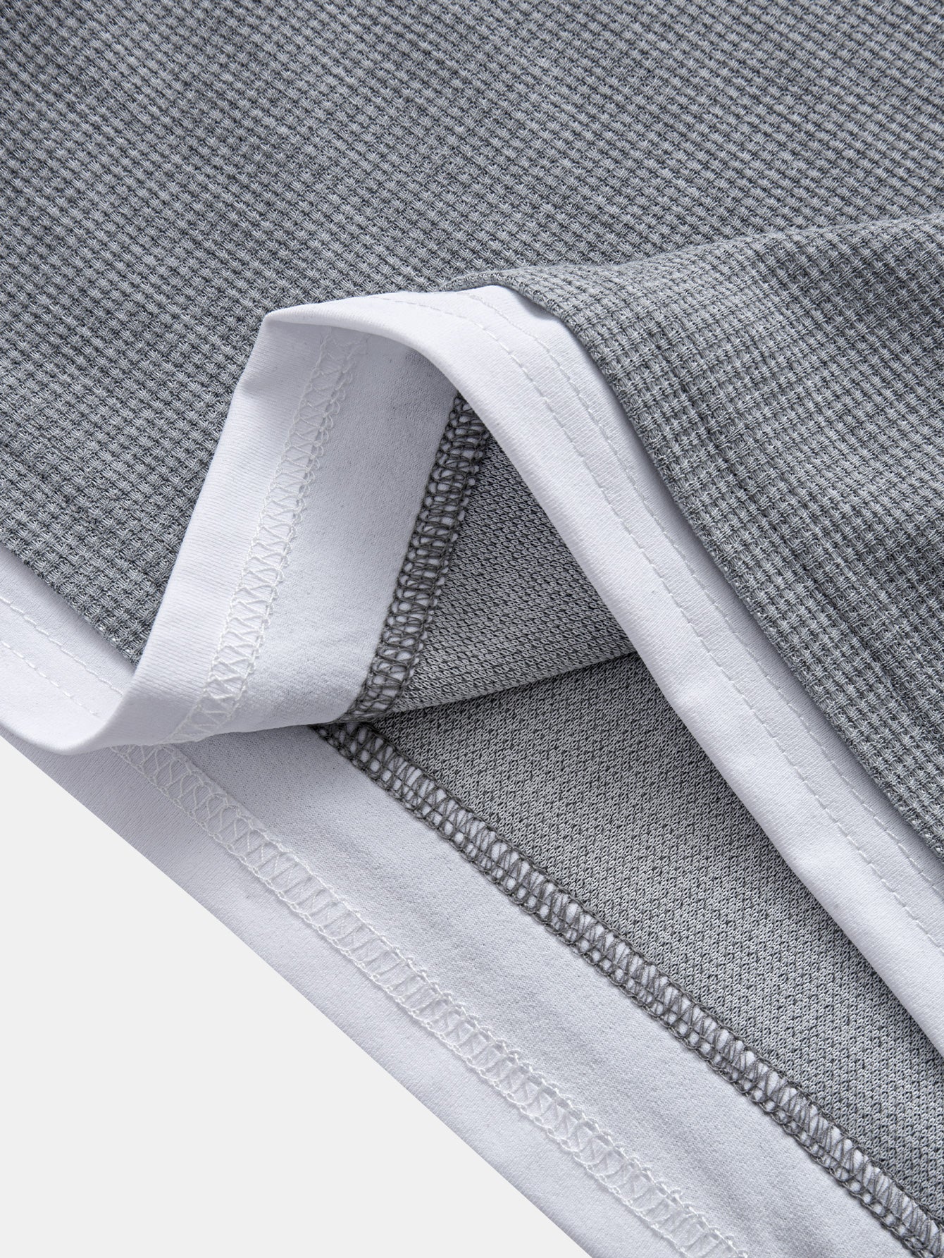 Comfortable 2-in-1 Waffle T-Shirt with Notched Collar