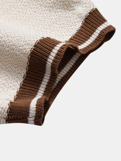 Two-Tone Zipper Knit Polo