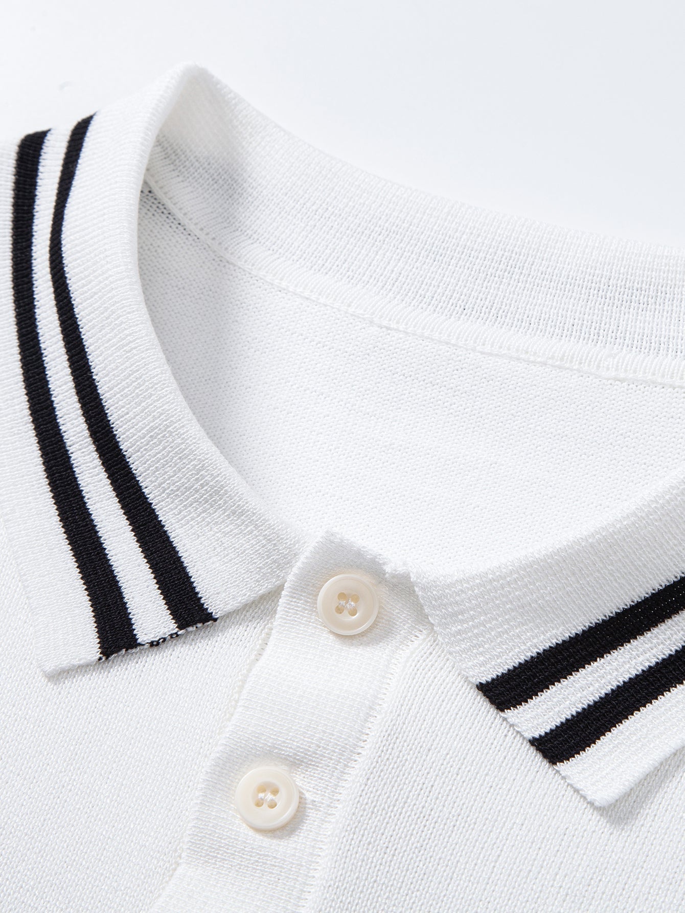 Twisted Jacquard Knit Polo with Contrast Trim & Slim Fit Tapered Trousers