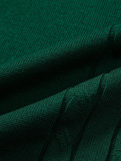 Twisted Jacquard Knit Polo with Contrast Trim