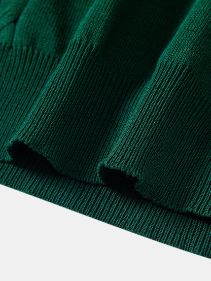 Twisted Jacquard Knit Polo with Contrast Trim