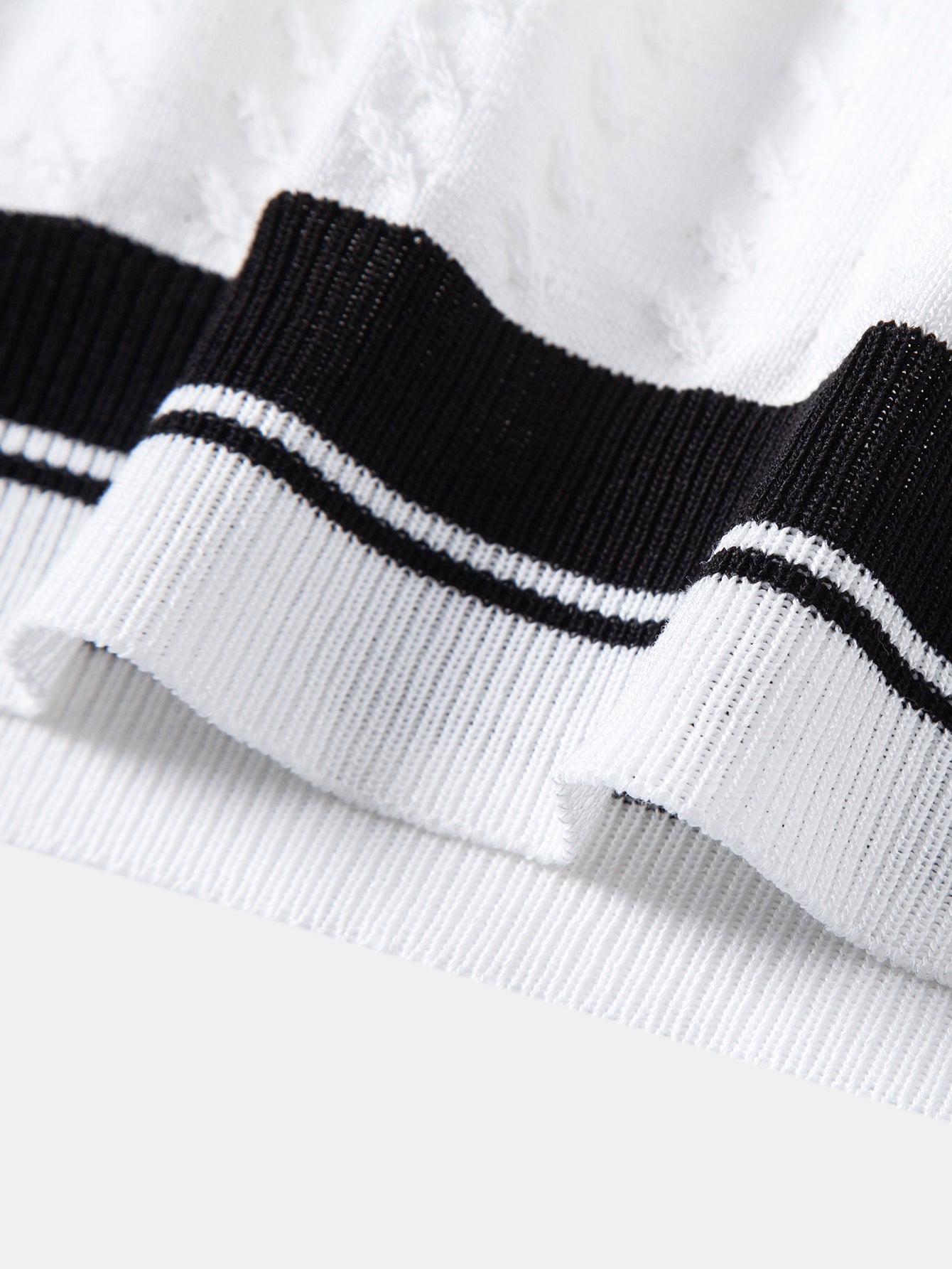 Textured Knit Polo with Contrast Trim and Johnny Collar