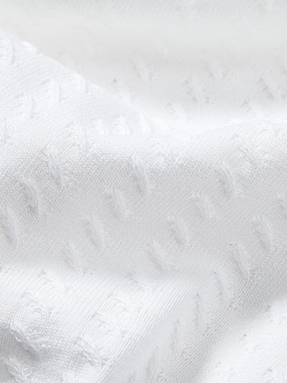 Textured Knit Polo with Contrast Trim and Johnny Collar